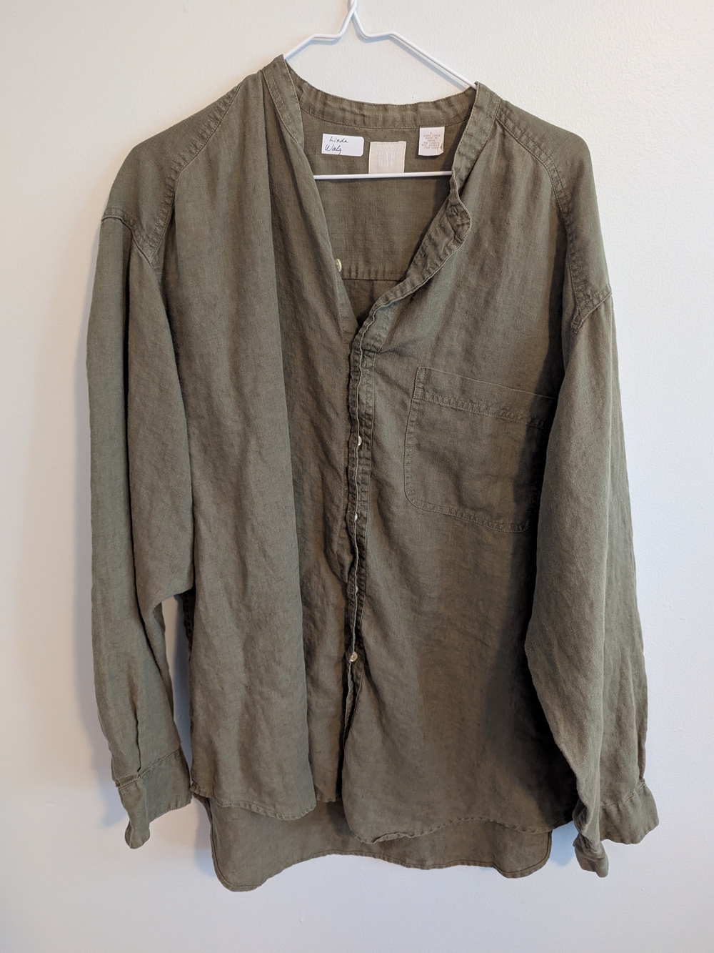 100% Linen Olive Shirt Jacket